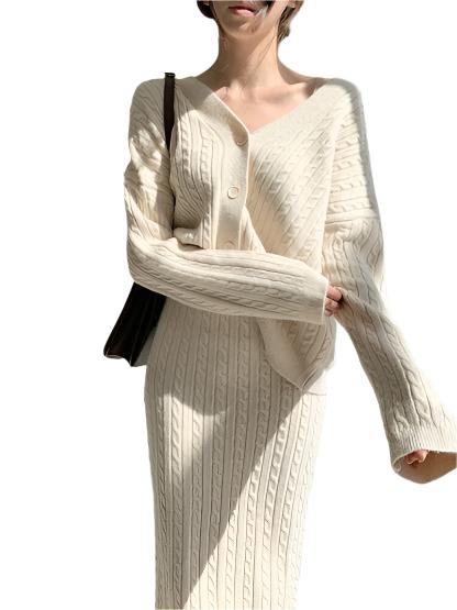 Amara – Chic Dames Set met Rok en Lange-Mouwen Top