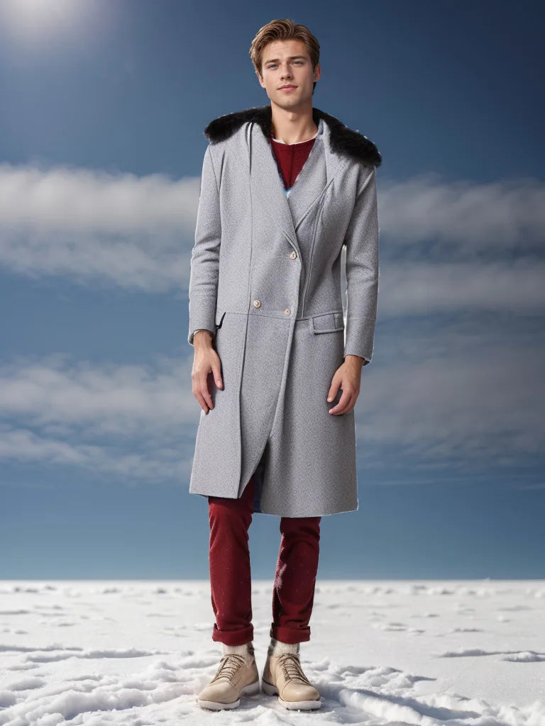 Dorian Herenmantel – Elegante Winterjas met Dubbele Knopenrij en Brede Revers