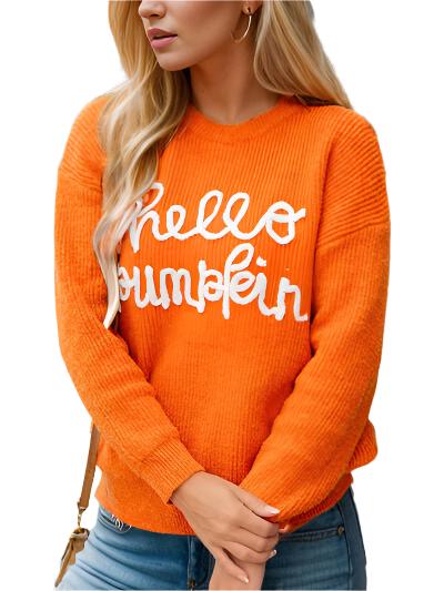 Valenne Sweater – Damestrui met Afgezakte Schouder en Trendy Tekst