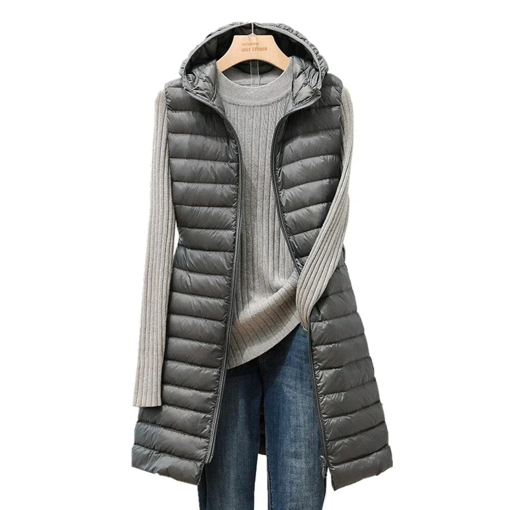 Marcella Hooded Vest – Stijlvolle dames gilet met dons en capuchon