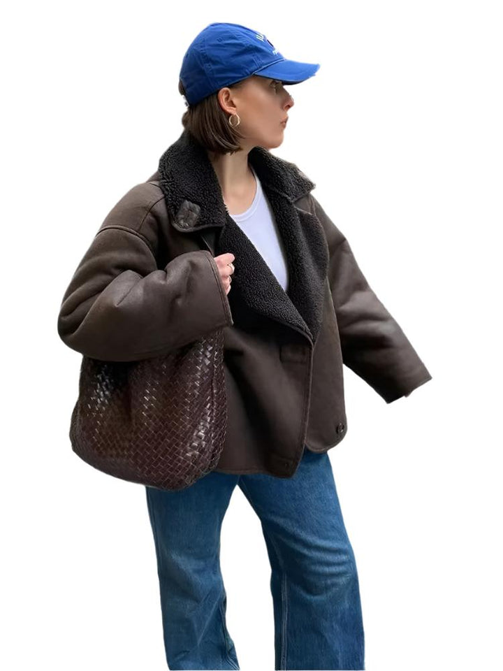 Sidra Sherpa Jas – Warme Damesjas met Luxe Voering en Oversized Fit