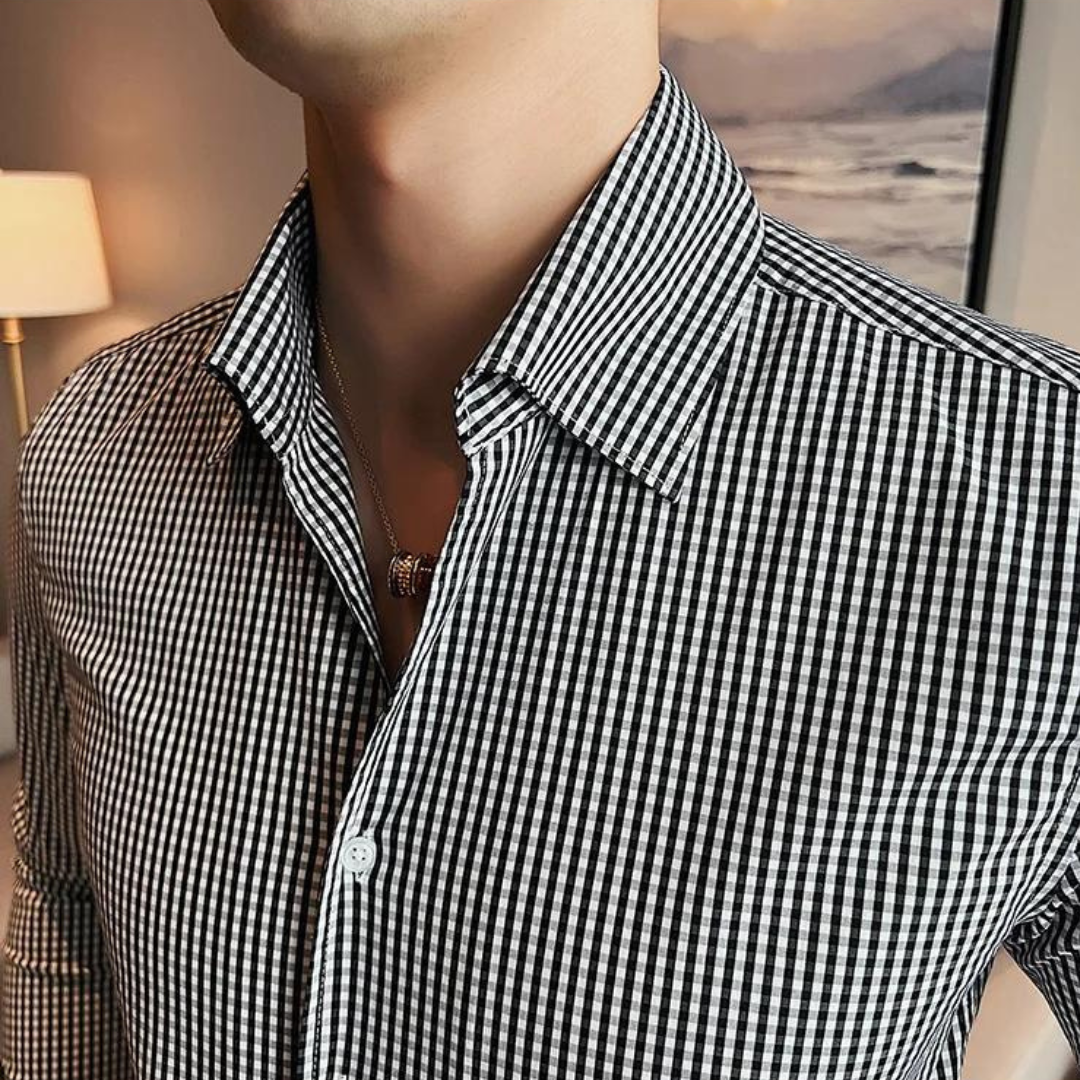 Niko – Geruite Zomerblouse Voor Heren Met Stijlvolle Pasvorm