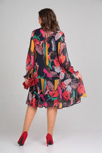 Léonie (Grande taille) | Robe midi fleurie élégante