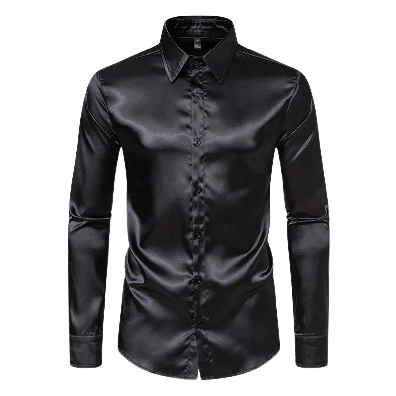 Evander Satijnen Herenblouse – Verzorgde Eenvoud met Luxe Uitstraling