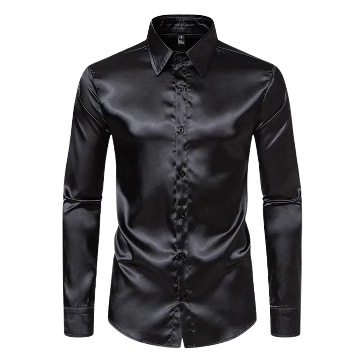 Evander Satijnen Herenblouse – Verzorgde Eenvoud met Luxe Uitstraling