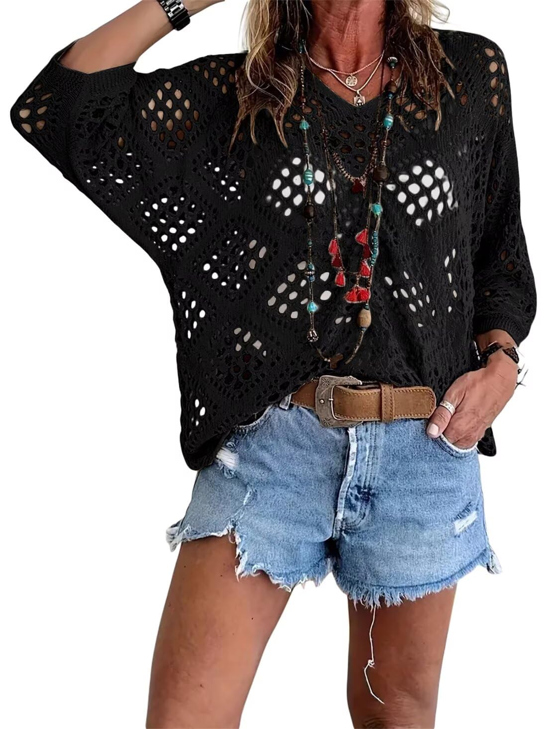 Alméa | Tunique Crochet Ajourée à Col V