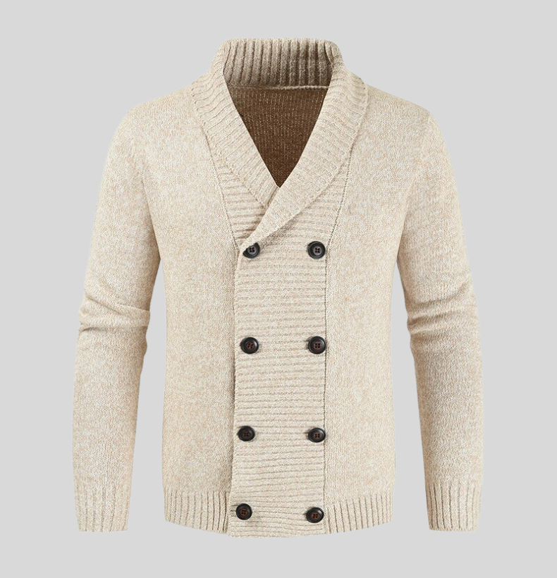 Harrison Schouderkraag Cardigan – Klassieke Warmte in Moderne Stijl