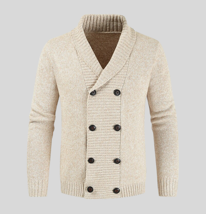 Harrison Schouderkraag Cardigan – Klassieke Warmte in Moderne Stijl
