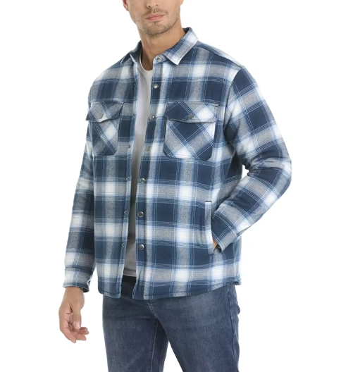 Geruite Herenjas met Voering – Warme Overshirt Jas met Ruitpatroon en Ritssluiting