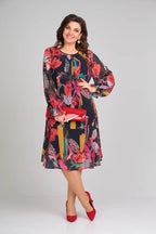 Léonie (Grande taille) | Robe midi fleurie élégante