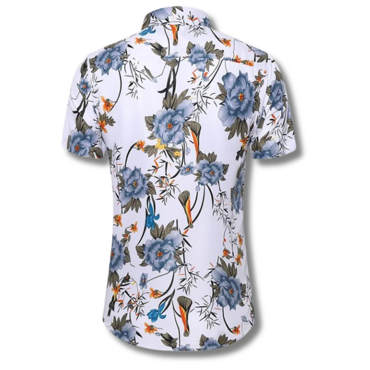Santorino – Bloemen Zomerblouse Voor Heren Met Korte Mouwen