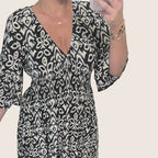 Élina | Robe longue fleurie à col en V