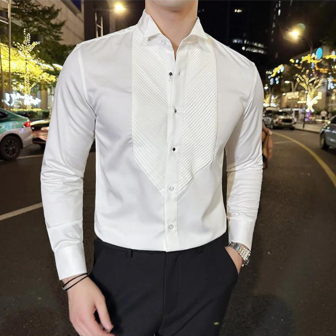 Taras – Trouwblouse Met Stropdas Voor Heren Met Tijdloze Elegantie