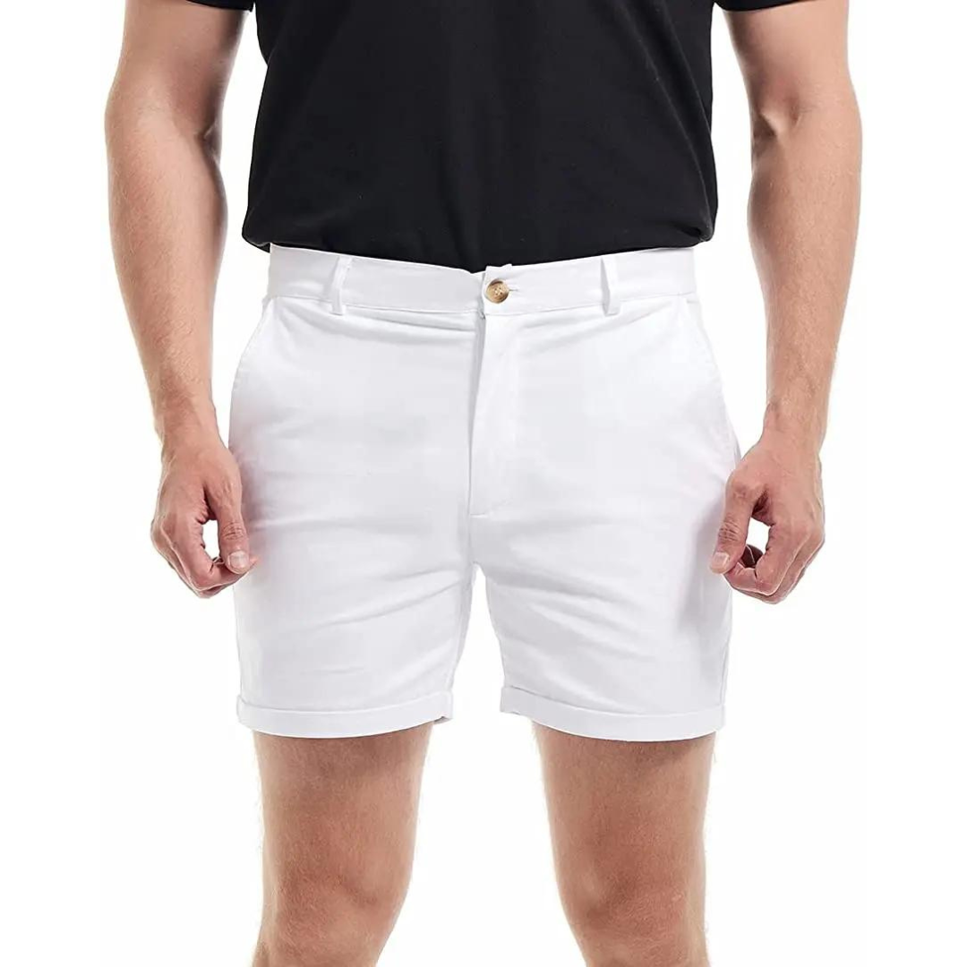 Omar – Slim Fit Korte Zomer Chino (5 inch) Voor Mannen Met Moderne Uitstraling