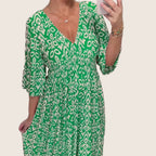Élina | Robe longue fleurie à col en V