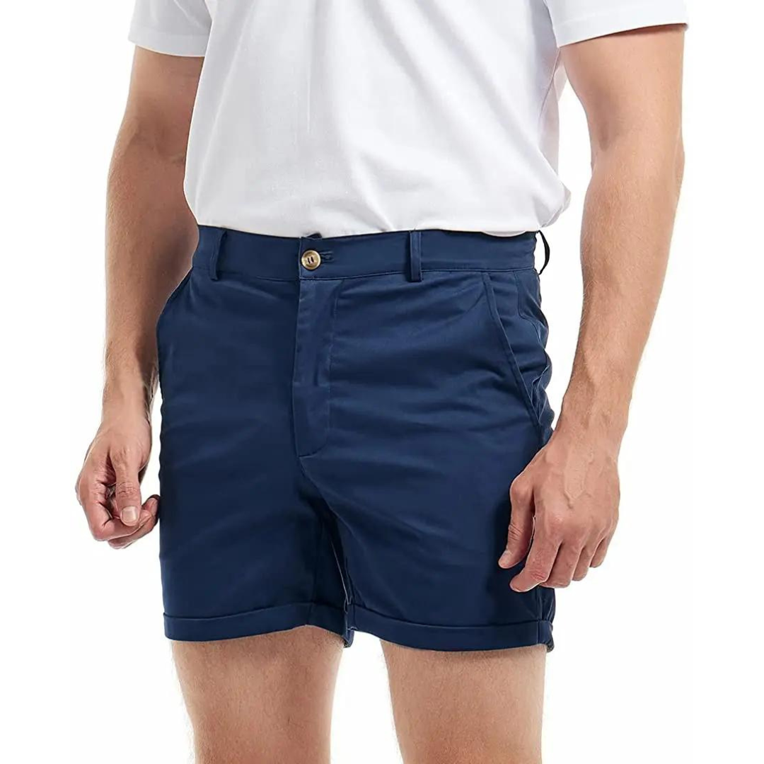 Omar – Slim Fit Korte Zomer Chino (5 inch) Voor Mannen Met Moderne Uitstraling