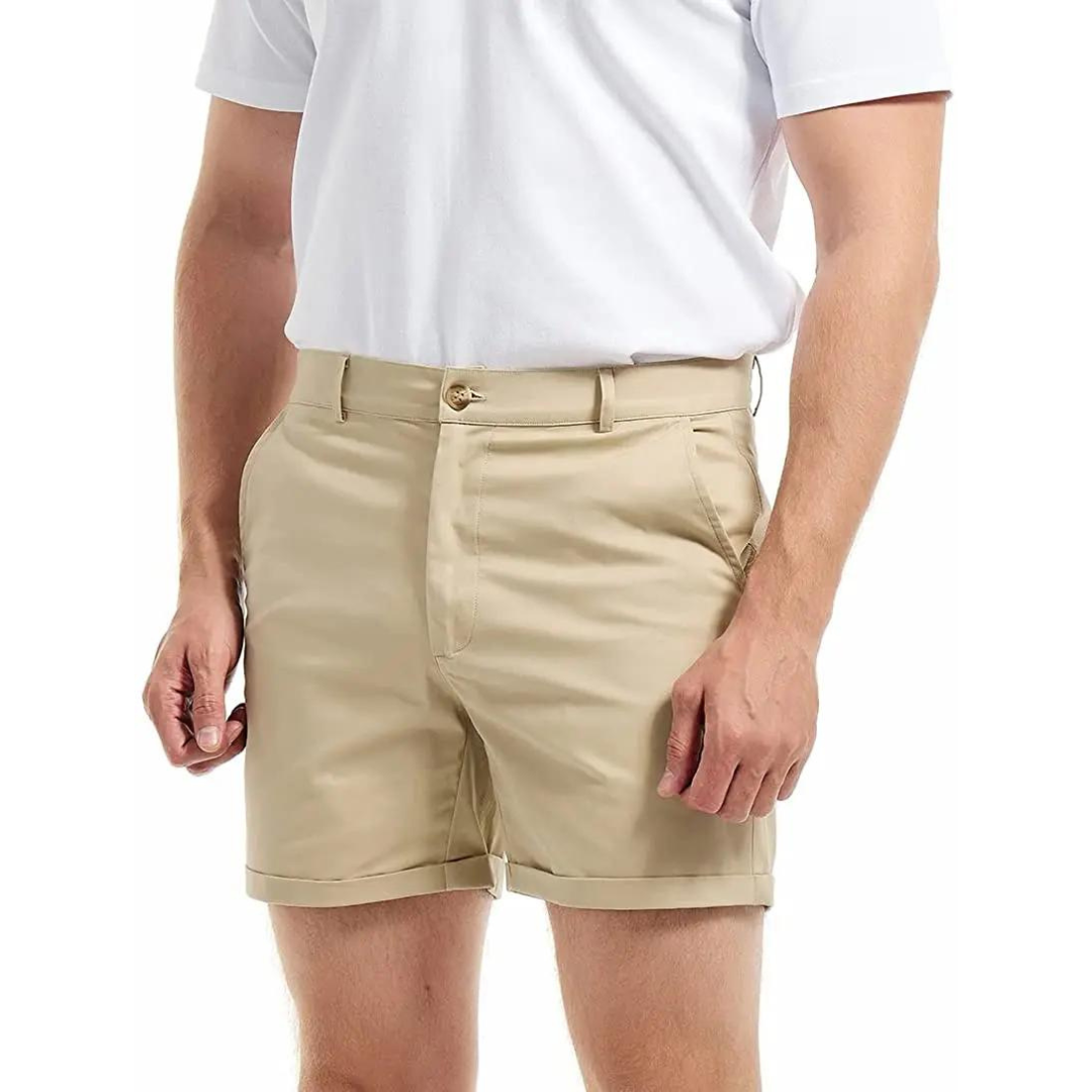 Omar – Slim Fit Korte Zomer Chino (5 inch) Voor Mannen Met Moderne Uitstraling