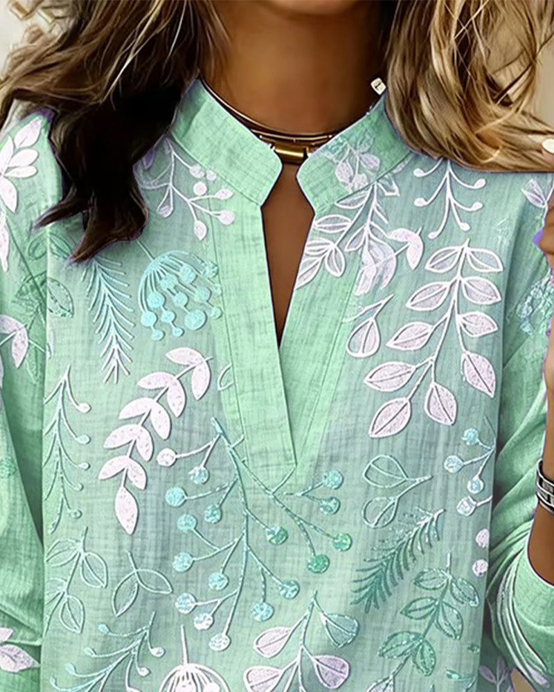Floréa | Blouse Fleurie à Col Montant Élégant
