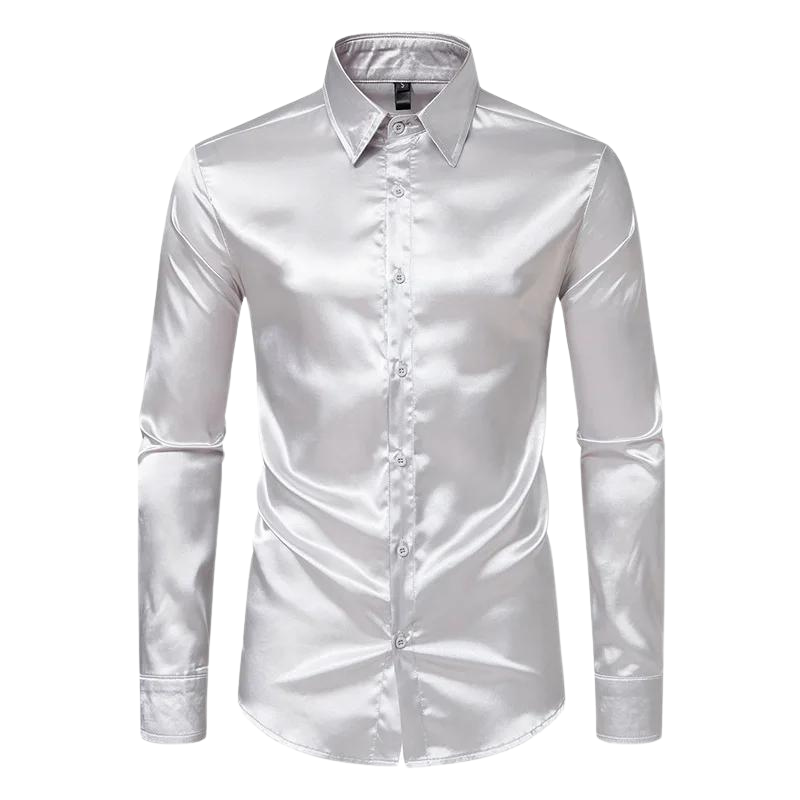 Evander Satijnen Herenblouse – Verzorgde Eenvoud met Luxe Uitstraling