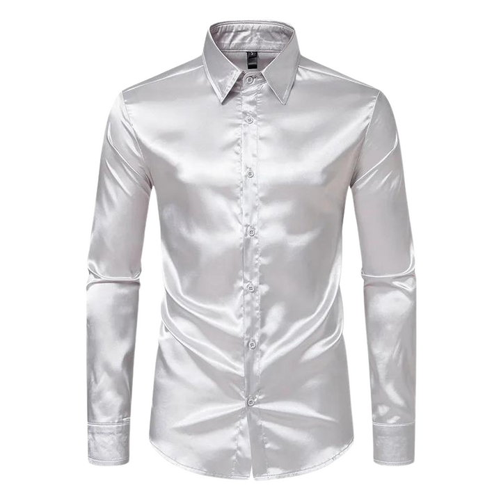 Evander Satijnen Herenblouse – Verzorgde Eenvoud met Luxe Uitstraling