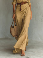 Éloria | Robe longue ceinturée élégante