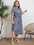 Noléa | Robe Midi Fluide à Imprimé Élégant (Grande Taille)