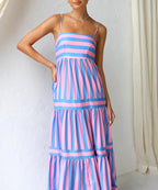 Nerina | Robe Longue à Rayures
