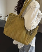 Éloïse | Sac cabas côtelé avec détail cordon