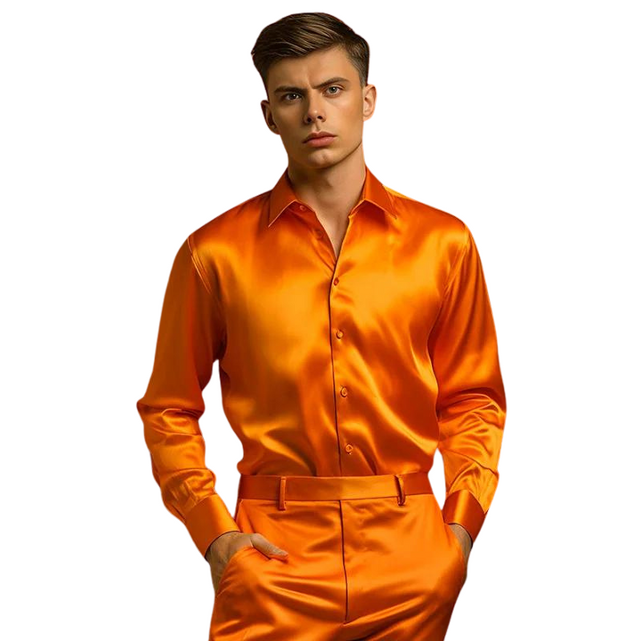 Evander Satijnen Herenblouse – Verzorgde Eenvoud met Luxe Uitstraling