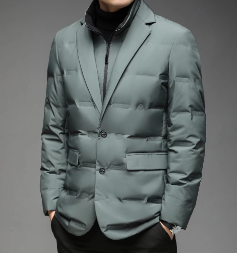 Heren Blazer Donsjas – Elegante Winterjas met Slank Silhouet