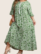 Azélie | Robe Longue Fleurie (Grande Taille)