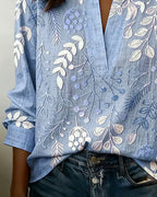 Floréa | Blouse Fleurie à Col Montant Élégant