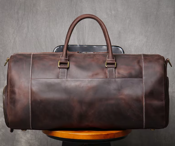 Marius – Donkerbruine Leren Reistas met Tijdloze Klasse