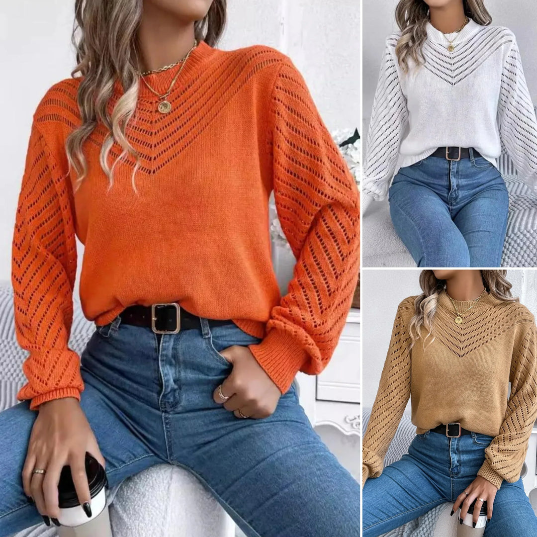 Anna – Gebreide Top met Elegante Ballonmouwen