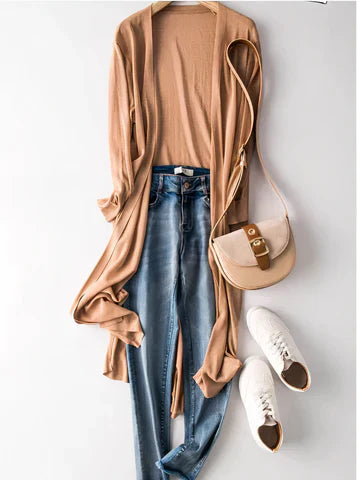 Kaelyn Knit Cardigan – Lange damesvest met tijdloze stijl en comfortabel design