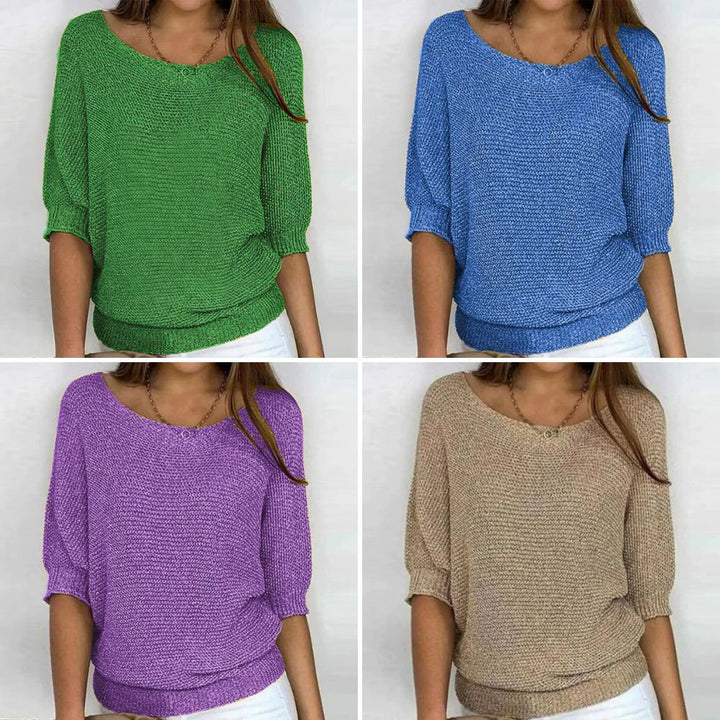 Eileen Zomertrui – Lichte Damestrui met Driekwart Mouwen voor Koele Zomeravonden