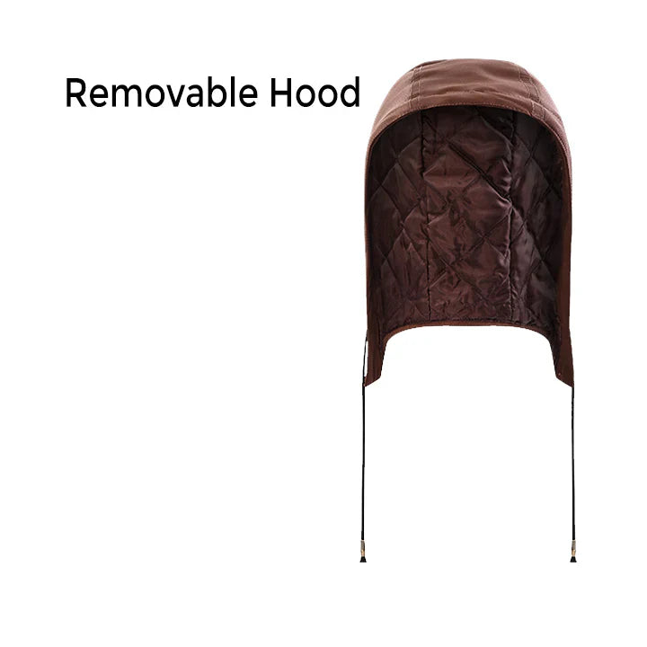 Lysander Herenjas – Tijdloos PU-Leren Jack met Afneembare Capuchon