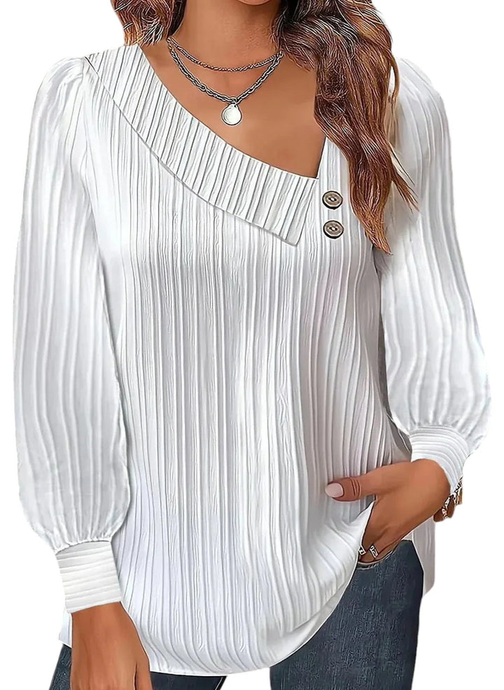 Archie dames blouse – elegante glanzende blouse met losse pasvorm