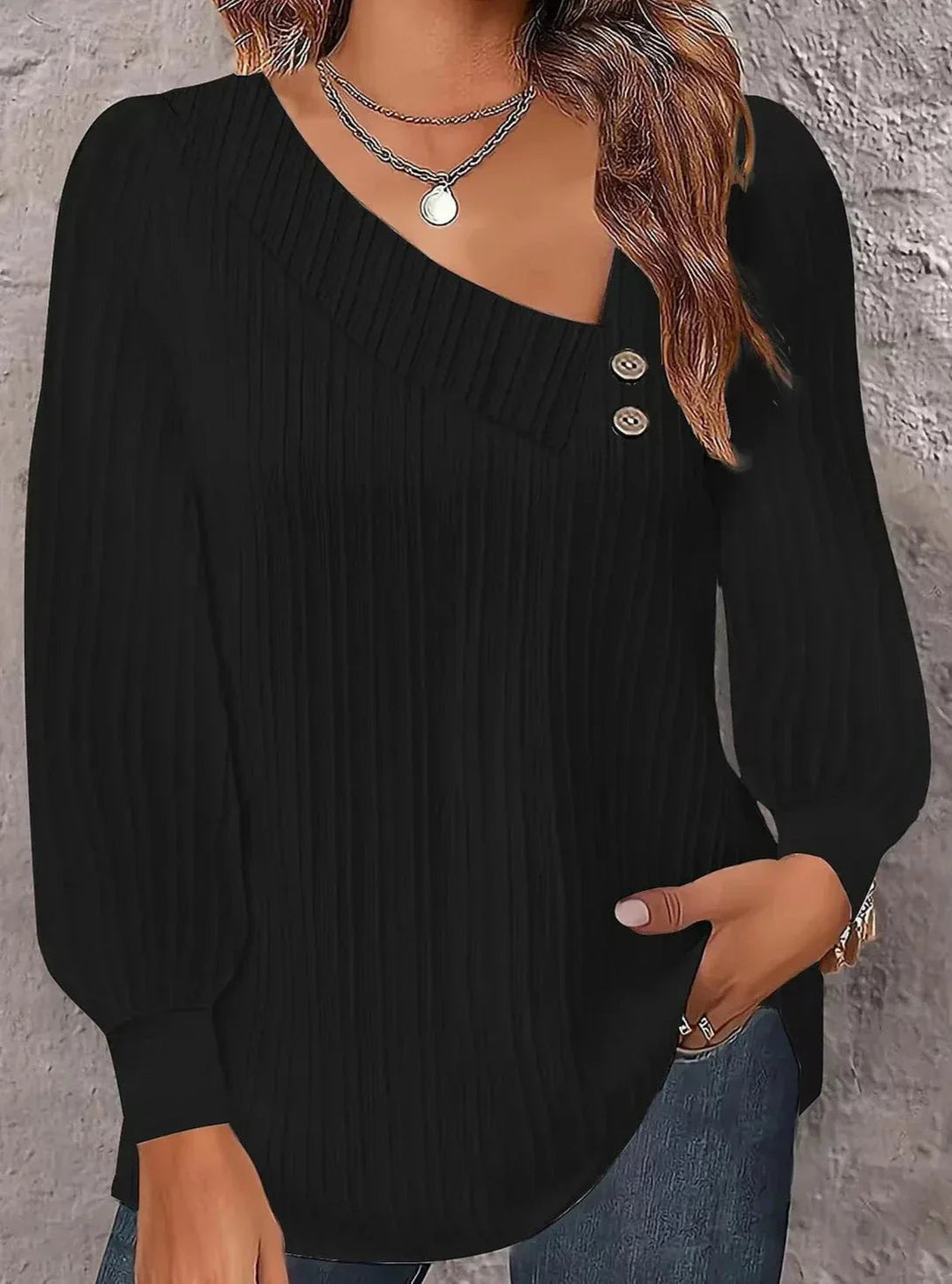 Archie dames blouse – elegante glanzende blouse met losse pasvorm