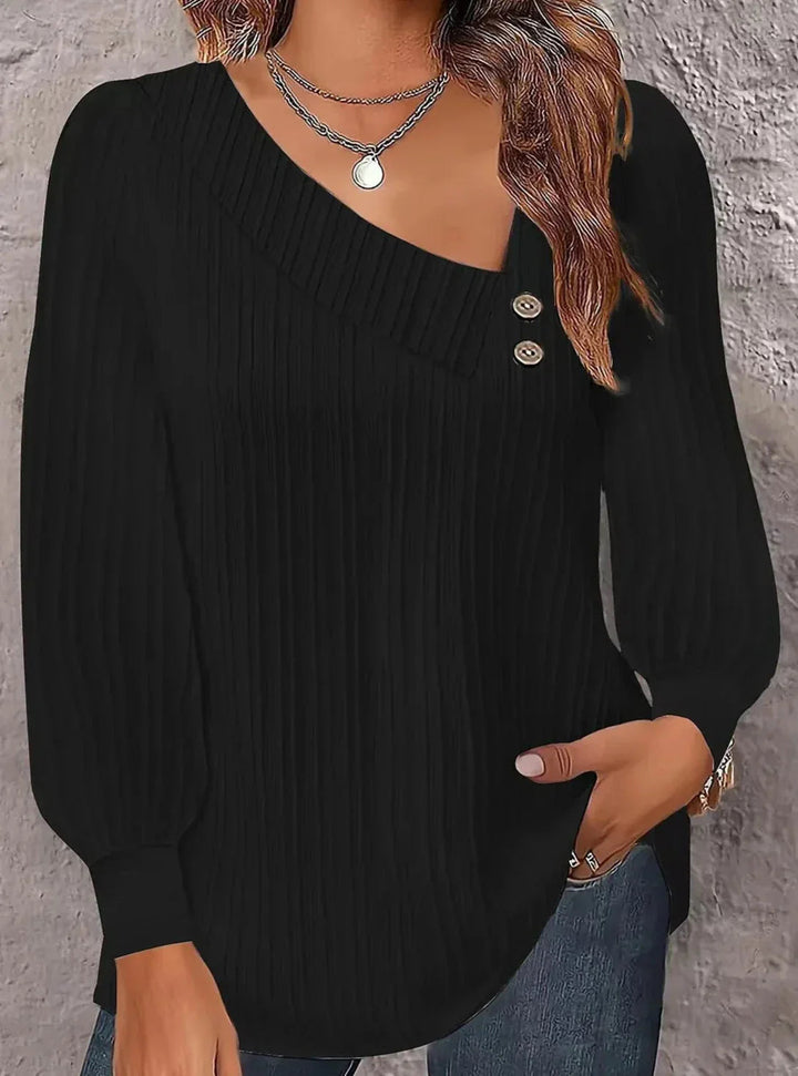 Archie dames blouse – elegante glanzende blouse met losse pasvorm