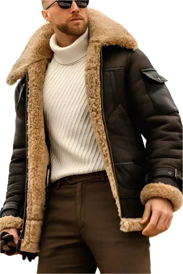 Armandt Leren Herenjas – Verfijnde Luxe met een Stoere Rand