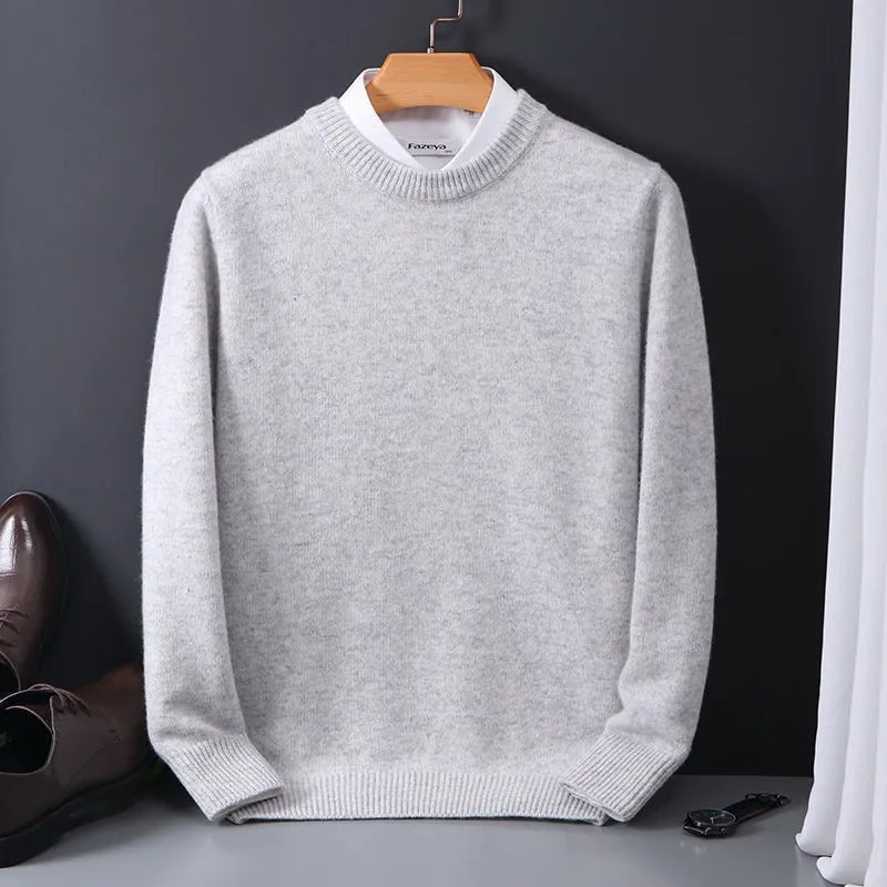 Axel Soft Knit Crewneck Sweater – Tijdloze Herentrui met Luxe Comfort en Verfijnde Pasvorm