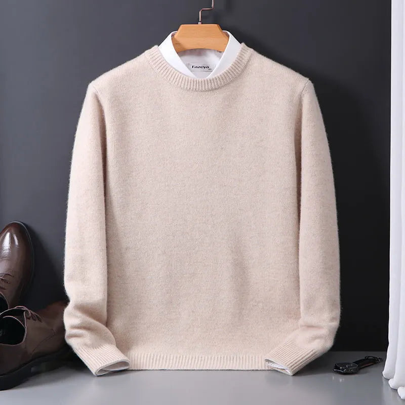 Axel Soft Knit Crewneck Sweater – Tijdloze Herentrui met Luxe Comfort en Verfijnde Pasvorm