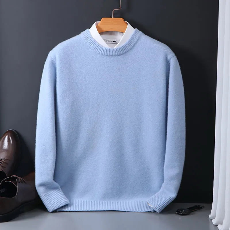 Axel Soft Knit Crewneck Sweater – Tijdloze Herentrui met Luxe Comfort en Verfijnde Pasvorm