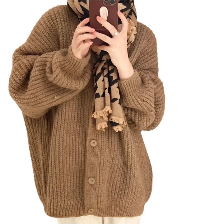 Danna – Oversized Cardigan met Zachte Warmte en Elegante Look