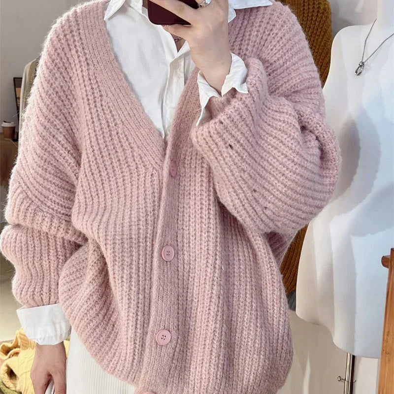 Danna – Oversized Cardigan met Zachte Warmte en Elegante Look