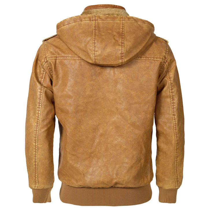 Bartholomew Herenjas – Luxe PU-Leren Jas met Afneembare Capuchon en Duurzame Afwerking