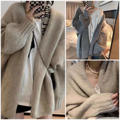 Tiziana Vintage Damesvest – Warm Gebreid Vest met Losse Pasvorm en Enkele Knoopsluiting