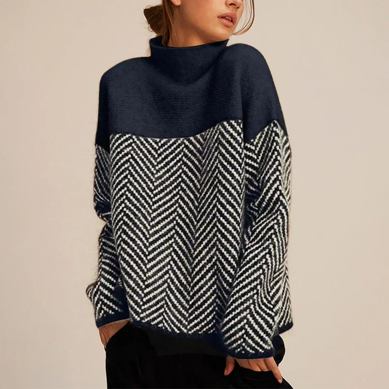 Agathe | Pull à Col Roulé Chevron