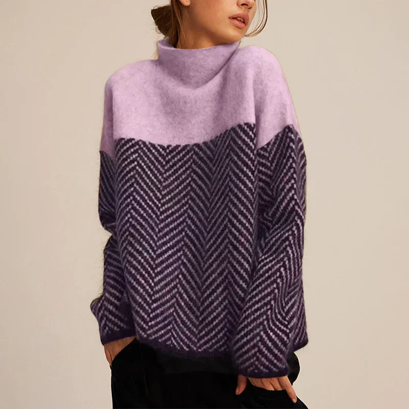 Agathe | Pull à Col Roulé Chevron